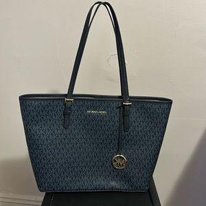 Michael Kors Jet Set Travel Bag Purse- Navy Blue
